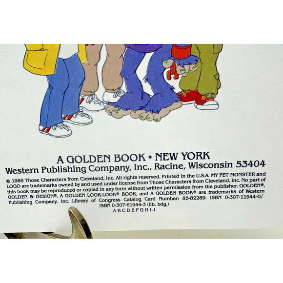 Vtg 1986' 88' My Pet Monster Goes to School Book Children's Plush Cartoon - Picture 5 of 10